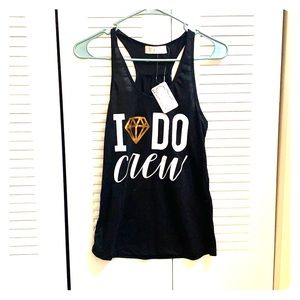 “I Do Crew” black racer back tank